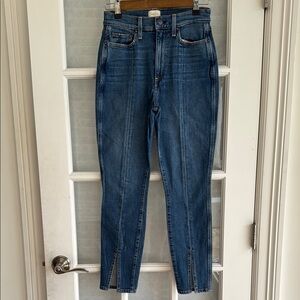 Alice + Olivia Split Hem Jeans "You Look Good " Size 28 Cotton Elastane Blend